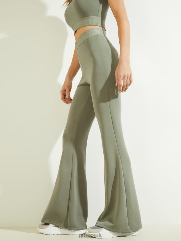 GUESS Women Eco Coreen Flare Pant Ocean Sage Apparel V28V62154