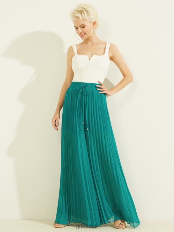 GUESS Women Eco Sveva Pants Jeweled Teal Apparel V28V62243