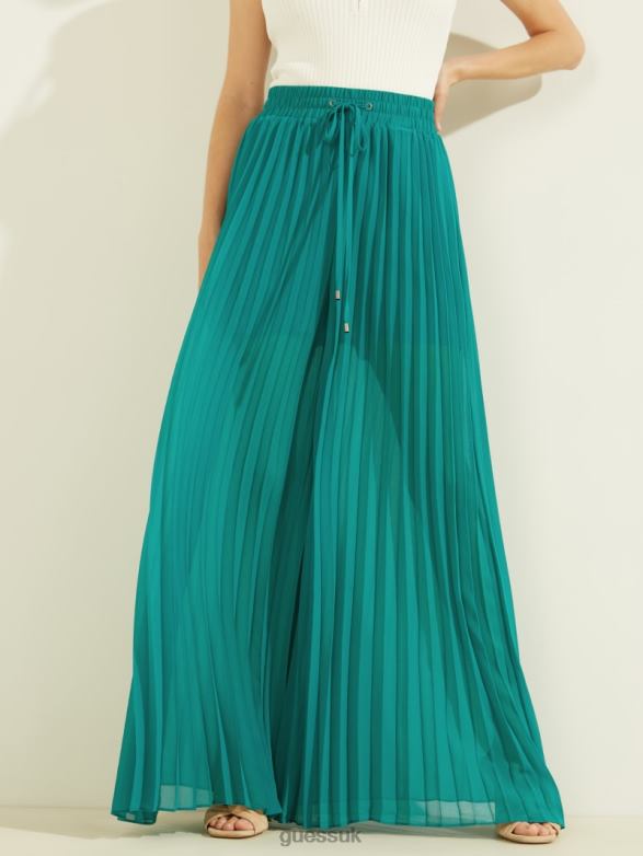 GUESS Women Eco Sveva Pants Jeweled Teal Apparel V28V62243