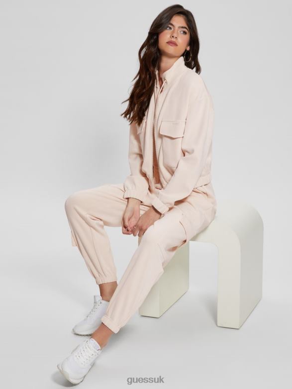GUESS Women Euphemia Cargo Sweatpants Neutral Milk Apparel V28V62114
