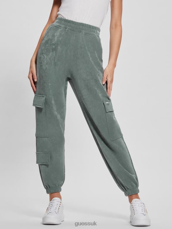 GUESS Women Euphemia Cargo Sweatpants Veridian Teal Apparel V28V62100
