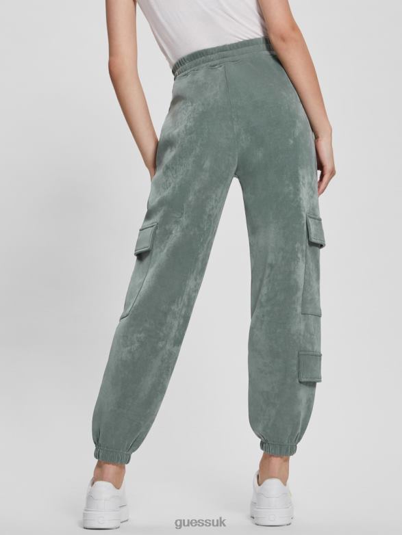 GUESS Women Euphemia Cargo Sweatpants Veridian Teal Apparel V28V62100