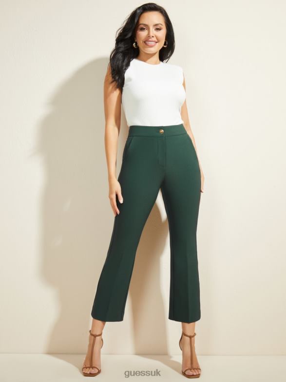 GUESS Women Evelyn Cropped Pant Chenille Green Apparel V28V62224