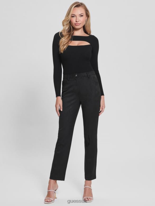 GUESS Women Kelly Straight Pants Black Apparel V28V62024