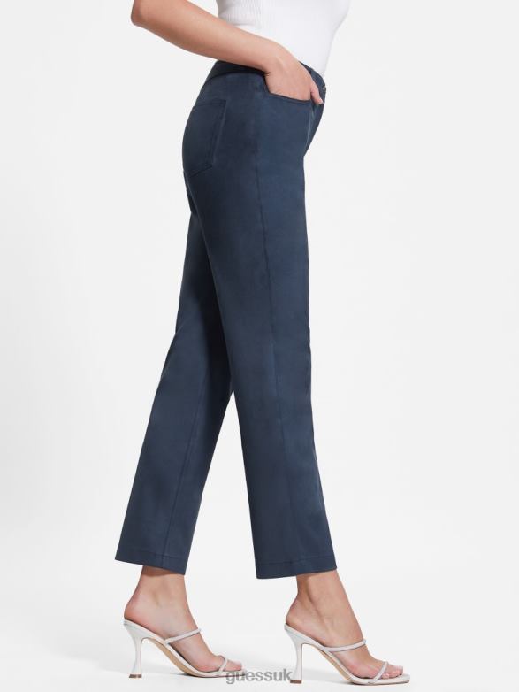 GUESS Women Kelly Straight Pants Blackened Blue Apparel V28V62020