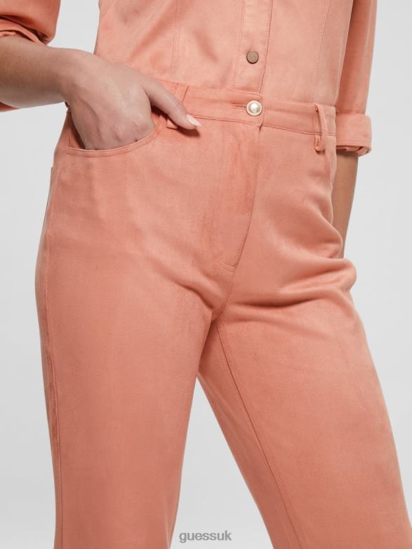 GUESS Women Kelly Straight Pants Satin Rose Apparel V28V62227