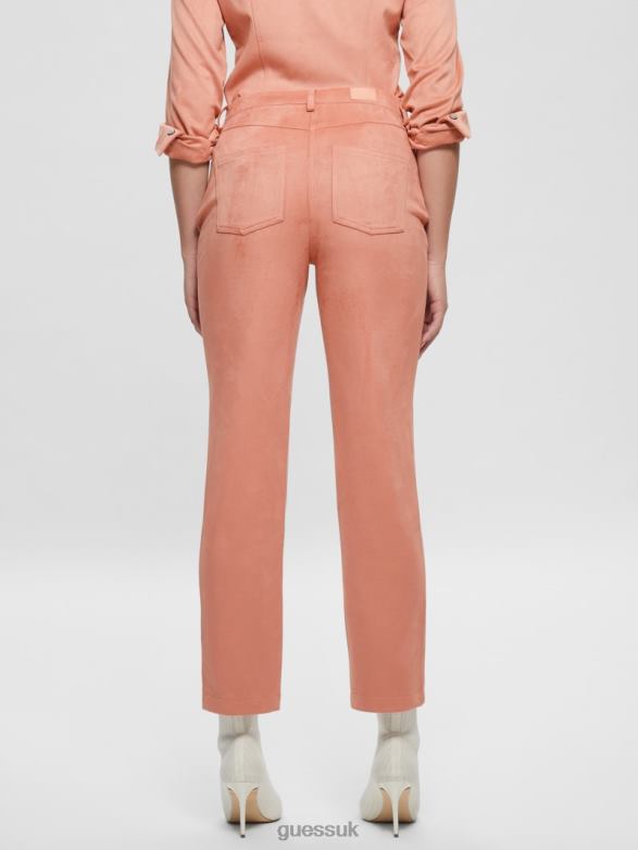 GUESS Women Kelly Straight Pants Satin Rose Apparel V28V62227