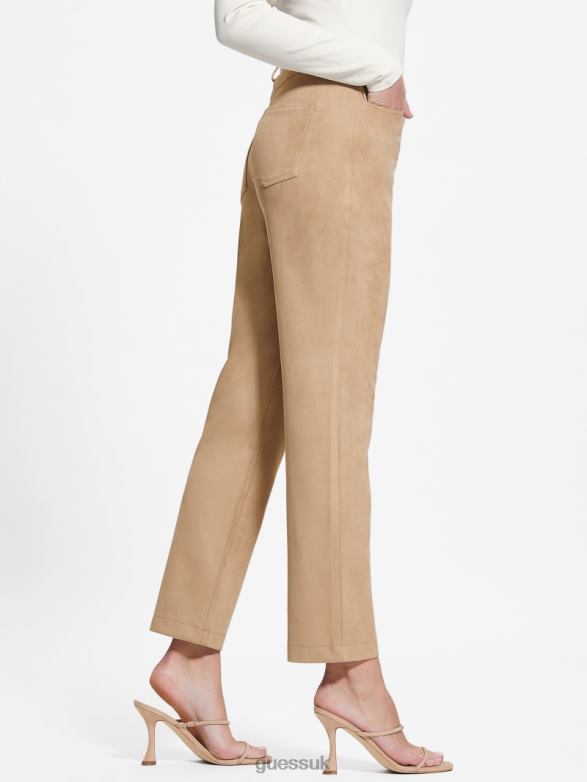 GUESS Women Kelly Straight Pants Wet Sand Apparel V28V62003