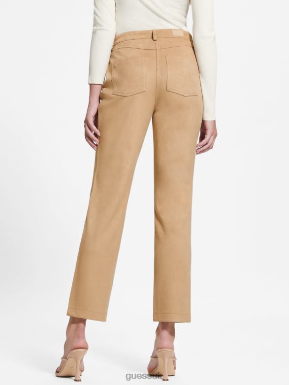 GUESS Women Kelly Straight Pants Wet Sand Apparel V28V62003