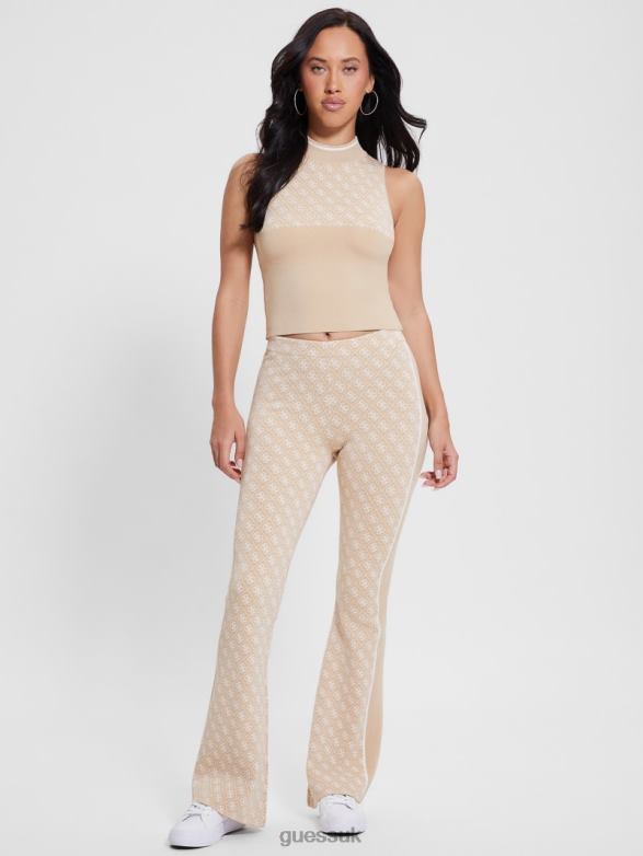 GUESS Women Lise Quattro G Logo Sweater Pant Cream And Irish Combo Apparel V28V62001