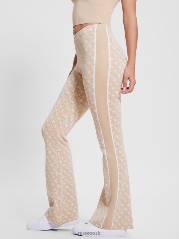 GUESS Women Lise Quattro G Logo Sweater Pant Cream And Irish Combo Apparel V28V62001