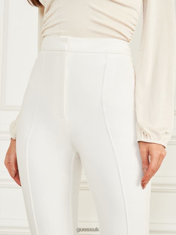 GUESS Women Logan Straight Leg Pant Pale Pearl Apparel V28V62110