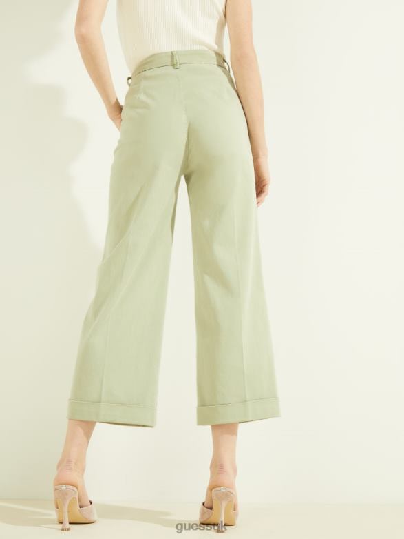 GUESS Women Matilde Wide Leg Pants Light Matcha Apparel V28V62287