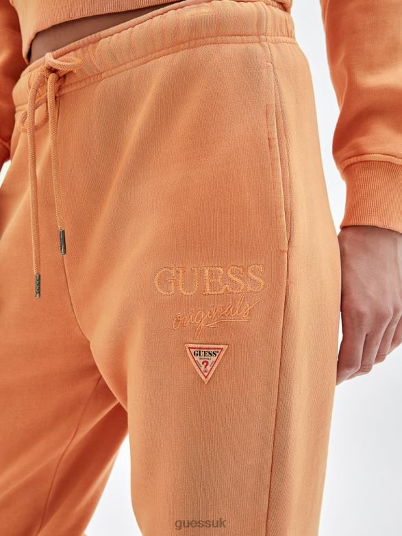 GUESS Women Originals Classic Logo Sweatpants Real Orange Multi Apparel V28V62477