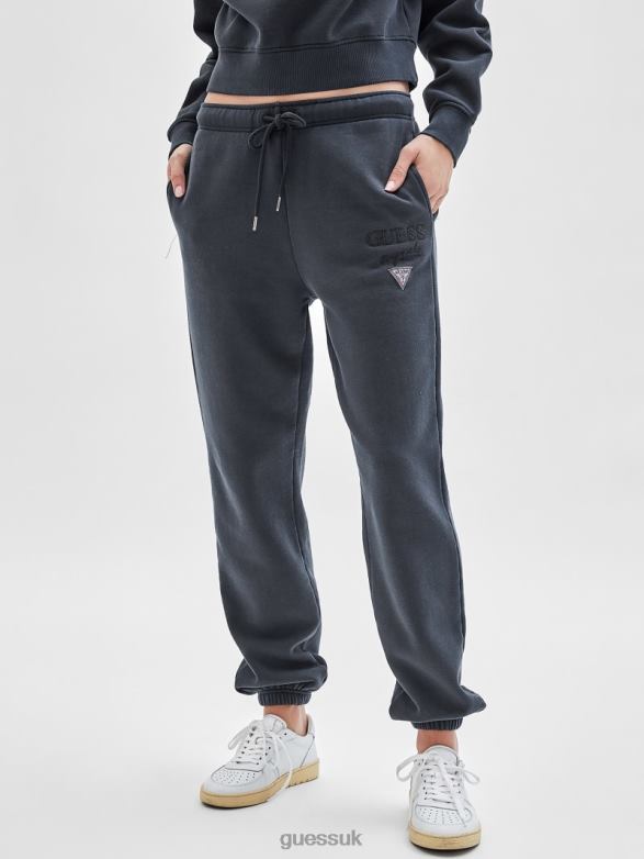 GUESS Women Originals Classic Logo Sweatpants Washed Out Black Multi Apparel V28V62480