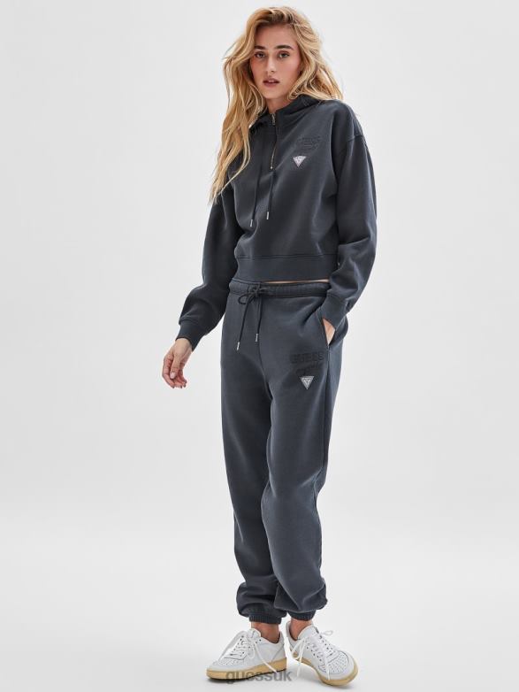 GUESS Women Originals Classic Logo Sweatpants Washed Out Black Multi Apparel V28V62480
