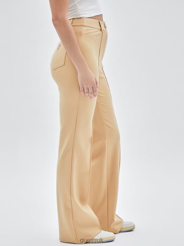 GUESS Women Originals Pintuck Flared Pants Honey Oat Apparel V28V62068