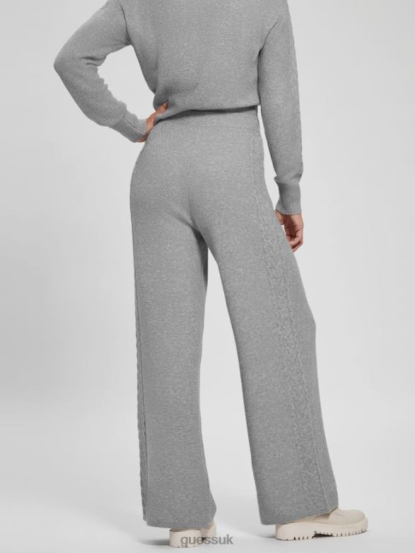 GUESS Women Teresa Wide-Leg Cable Pants Light Melange Grey Apparel V28V62311