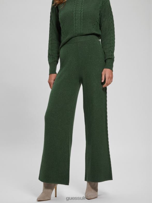GUESS Women Teresa Wide-Leg Cable Pants Moss Mat Apparel V28V62350