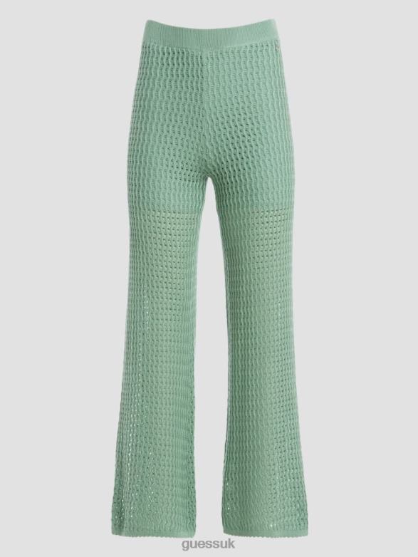 GUESS Women Yasmina Wide Leg Sweater Pants Vital Green Apparel V28V62270