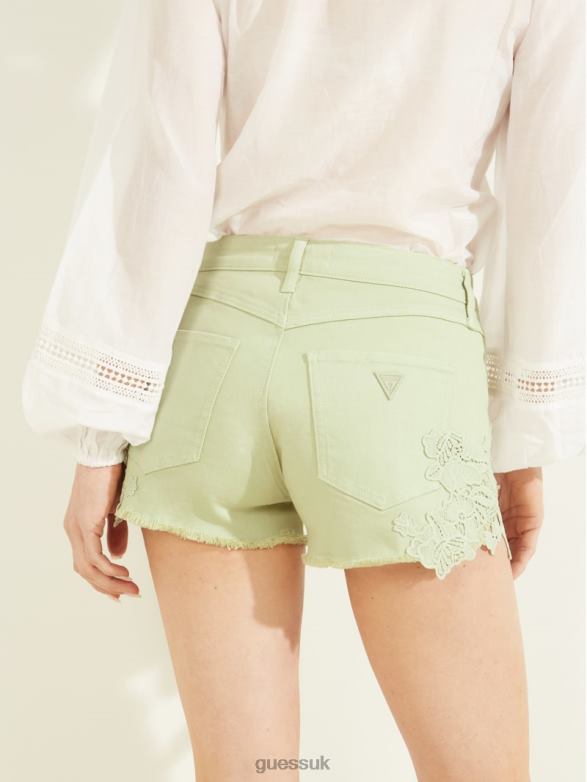 GUESS Women 1981 Embroidered Shorts Lost In Thyme Multi Apparel V28V6276