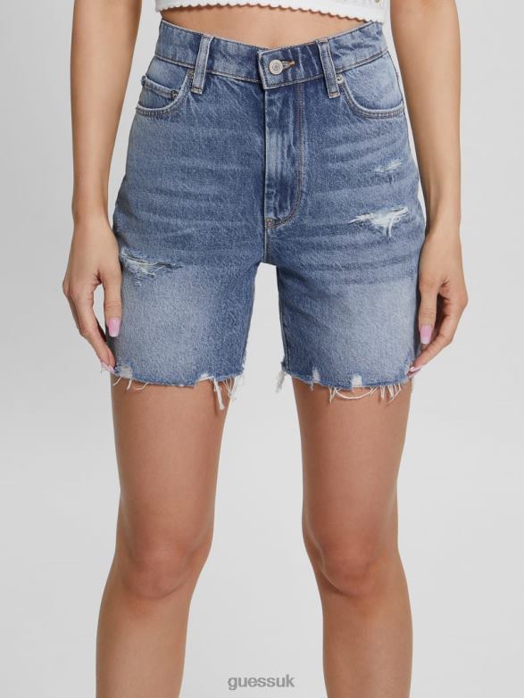 GUESS Women 80s Pedal Denim Shorts Repose Apparel V28V666