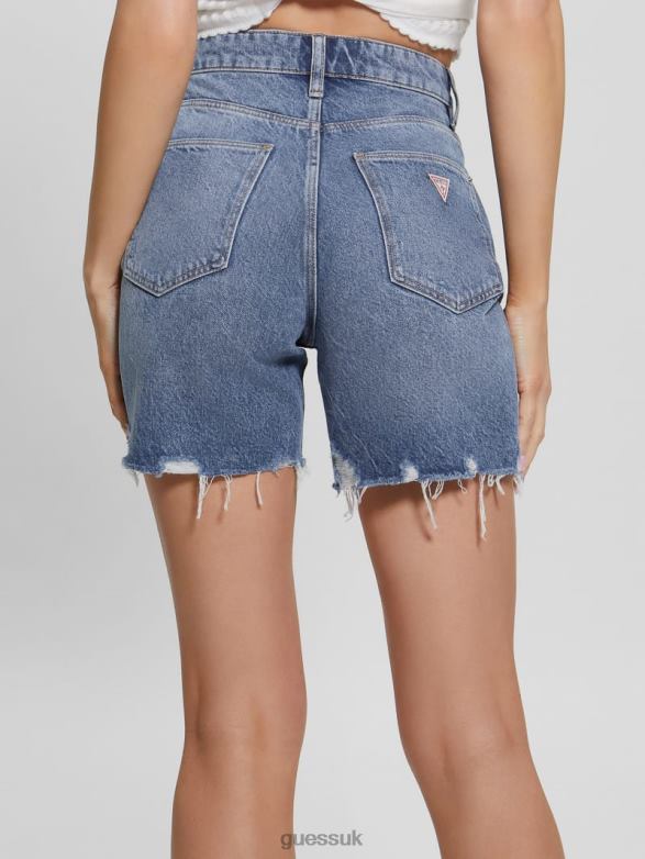 GUESS Women 80s Pedal Denim Shorts Repose Apparel V28V666