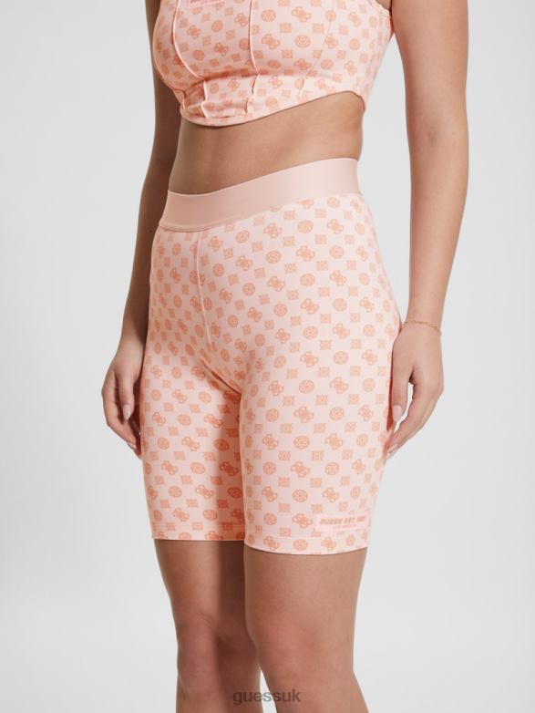 GUESS Women Aggie Biker Shorts Aop Pink Ologram Apparel V28V62088