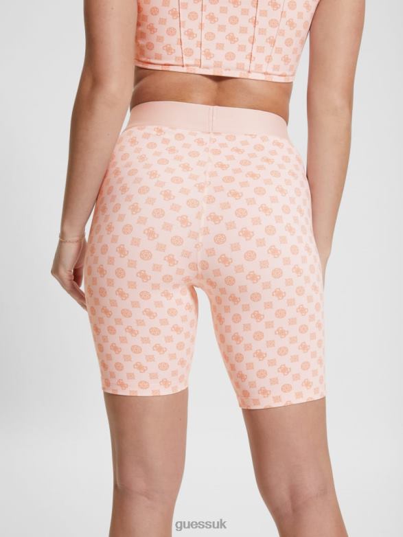 GUESS Women Aggie Biker Shorts Aop Pink Ologram Apparel V28V62088