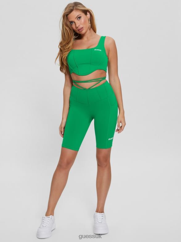 GUESS Women Brigit Biker Shorts Cacti Green Apparel V28V62249