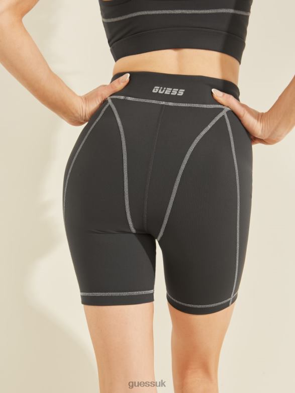 GUESS Women Chelsea Biker Shorts Blue Graphite Grey Apparel V28V62532