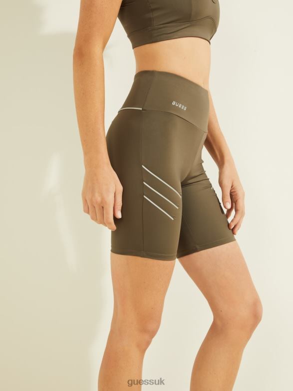 GUESS Women Dalia Biker Shorts General Brown Apparel V28V62483