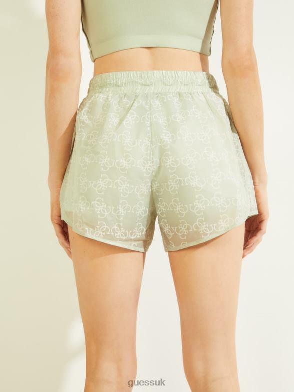 GUESS Women Diamond Shorts 4G Logomania Cold Dew Apparel V28V62340