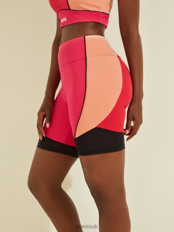 GUESS Women Dixie Biker Shorts Fuchsia Apparel V28V62306