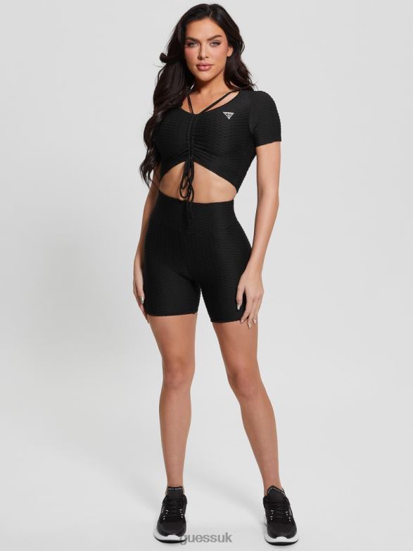 GUESS Women Eco Delma Biker Shorts Black Apparel V28V62089