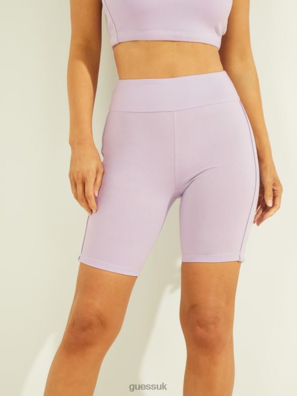 GUESS Women Eco Doreen Biker Shorts Wisteria Petal Apparel V28V62325