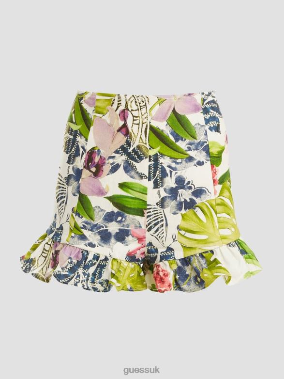 GUESS Women Eco Mayara Linen Shorts Island Fancy Apparel V28V62216