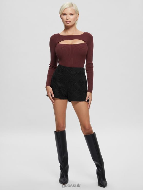 GUESS Women Kimana Crochet Short Black Apparel V28V62106