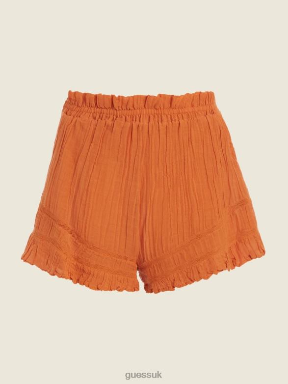 GUESS Women Lensie Shorts Gold Blaze Multi Apparel V28V62248