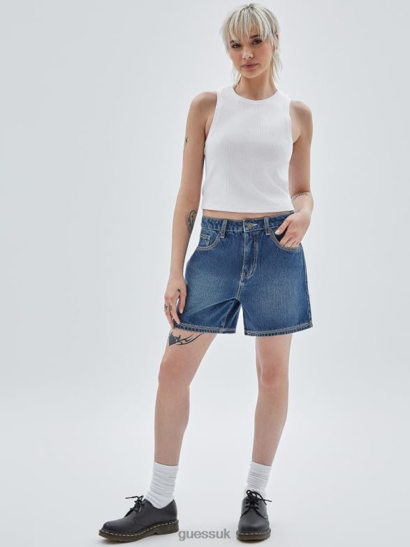 GUESS Women Originals Kit Boyfriend Shorts Go Medium Tameer Wash Apparel V28V6166