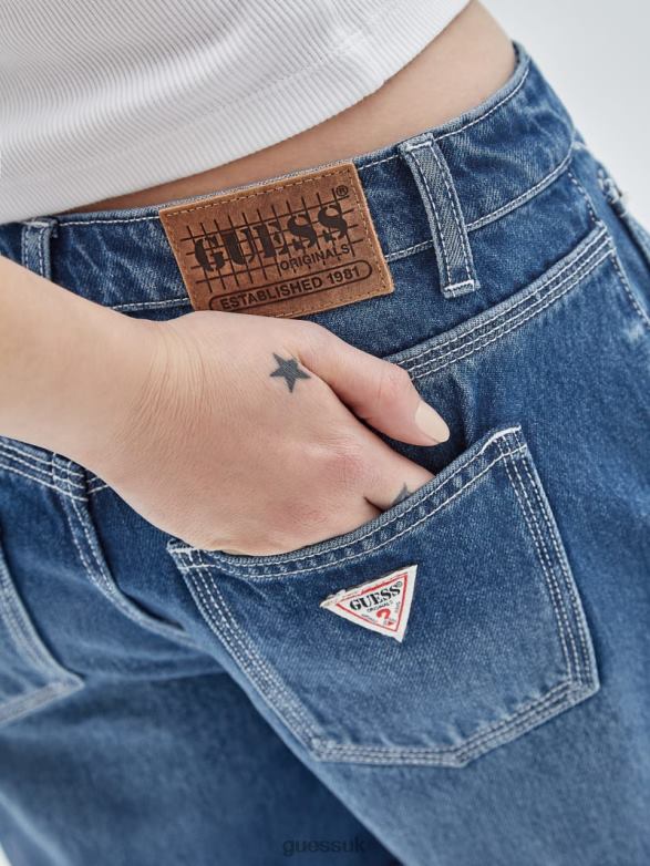 GUESS Women Originals Kit Boyfriend Shorts Go Medium Tameer Wash Apparel V28V6166