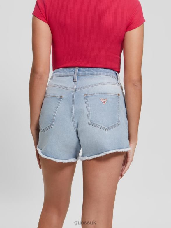 GUESS Women Relaxed Midi Shorts Honeymoon Blue Apparel V28V6133