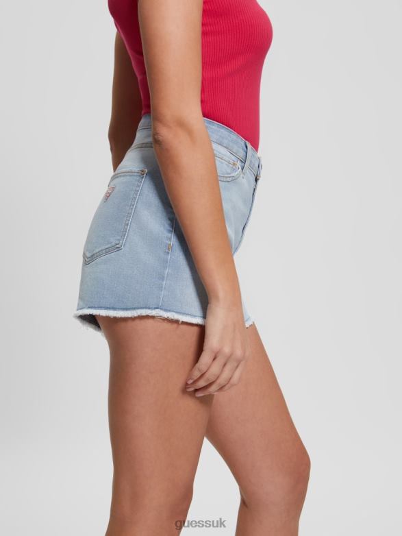 GUESS Women Relaxed Midi Shorts Honeymoon Blue Apparel V28V6133