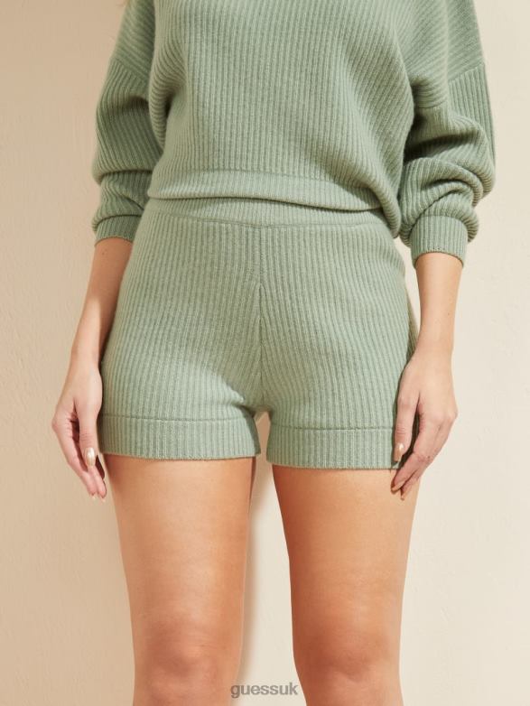 GUESS Women Snuggle Up Cashmere Short Slate Gray Apparel V28V62200