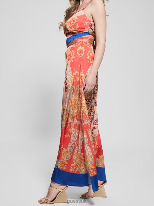 GUESS Women Athena Satin Maxi Skirt Baroque Pink Apparel V28V62017