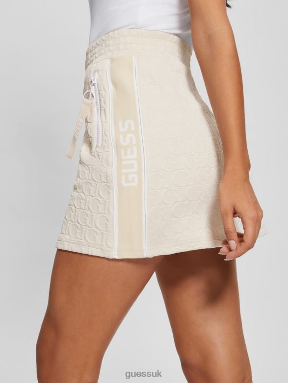 GUESS Women Darla Mini Jacquard Skirt Gj Beige Jacquard Apparel V28V62075