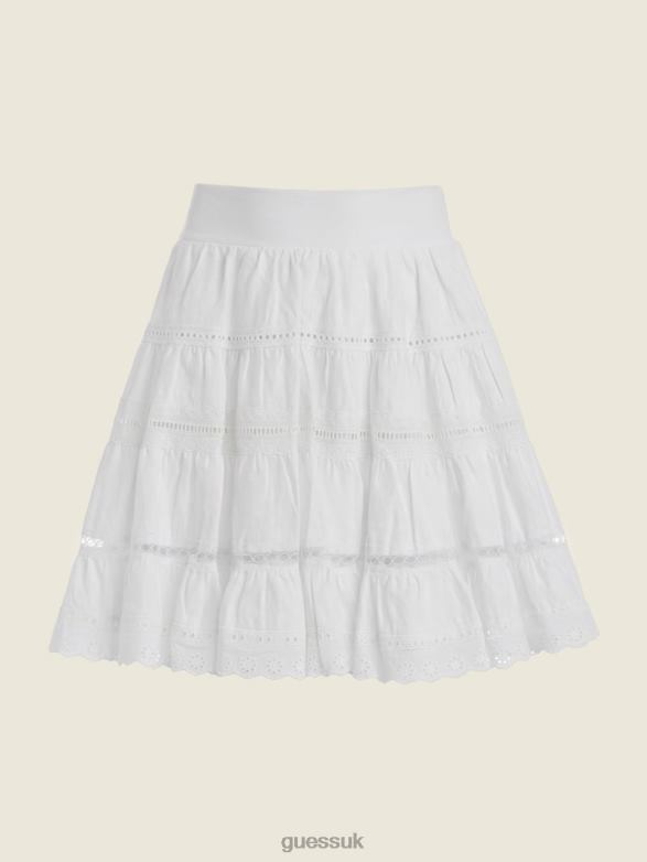 GUESS Women Eco Christabel Skirt Pure White Apparel V28V62263
