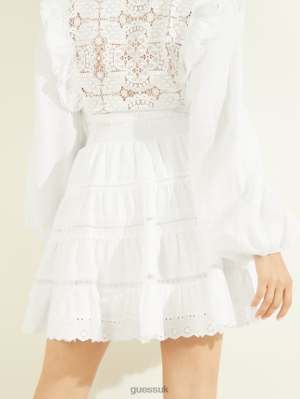 GUESS Women Eco Christabel Skirt Pure White Apparel V28V62263