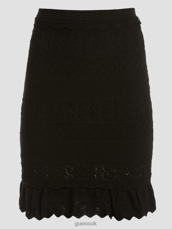 GUESS Women Eco Deeta Pointelle Skirt Black Apparel V28V62362