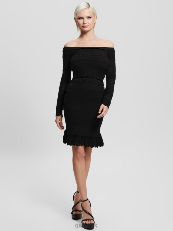 GUESS Women Eco Deeta Pointelle Skirt Black Apparel V28V62362